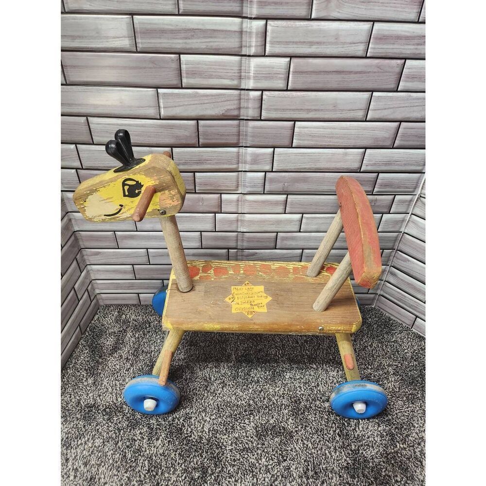 Vintage Playskool Ride On Rolling Giraffe - Picture 2 of 10